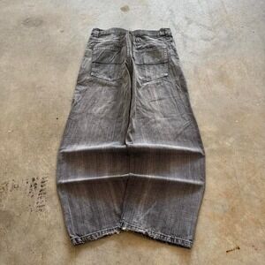 Baggy Grey Black Wide Leg Halifax Southpole Styl Faded Y2K Skater Jeans 38x30